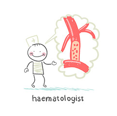 Image showing haematologist thinks of blood