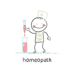 Image showing homeopath medicine prepared in test tubes