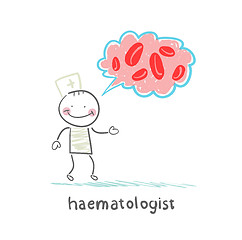 Image showing haematologist thinks of blood