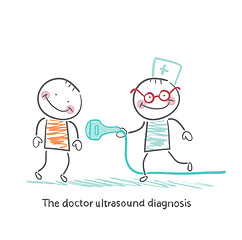 Image showing The doctor ultrasound diagnosis works with the patient