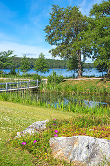 Image showing Park on the lakeshore