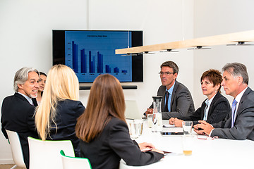 Image showing Mixed group in business meeting