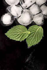 Image showing Ice cubes isolated on black