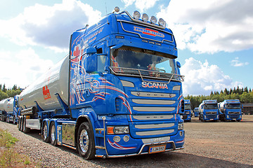 Image showing Blue Super Scania Tanker Truck