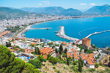 Image showing Turkish city of Alanya at the Mediterranean sea