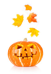 Image showing Halloween - old jack-o-lantern