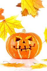 Image showing Halloween - old jack-o-lantern