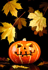 Image showing Halloween - old jack-o-lantern