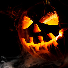 Image showing Halloween - old jack-o-lantern