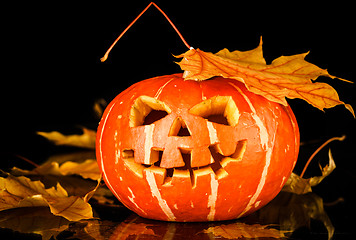 Image showing Halloween - old jack-o-lantern