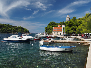 Image showing Cavtat, Croatia, august 2013, harbor and monastery 