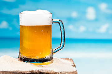 Image showing beer at beach