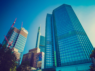 Image showing Retro look European Central Bank in Frankfurt