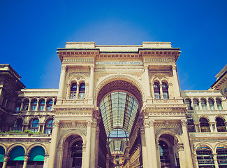 Image showing Retro look Galleria Vittorio Emanuele II, Milan
