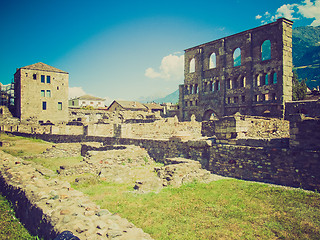 Image showing Retro look Roman Theatre Aosta