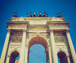 Image showing Retro look Arco della Pace, Milan