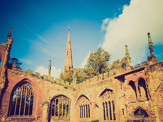 Image showing Retro look Coventry Cathedral ruins