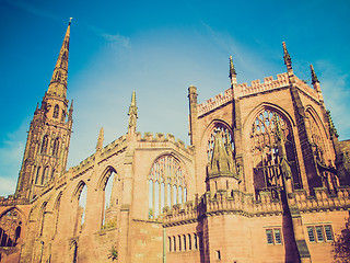 Image showing Retro look Coventry Cathedral ruins