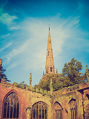 Image showing Retro look Coventry Cathedral