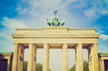 Image showing Retro look Brandenburger Tor, Berlin