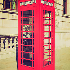 Image showing Vintage look London telephone box