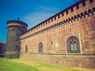 Image showing Retro look Castello Sforzesco, Milan