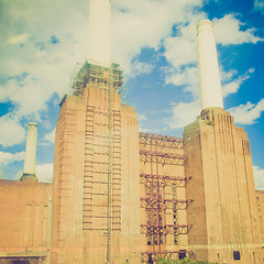 Image showing Vintage look Battersea Powerstation London