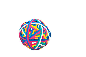 Image showing Elastic band, rubber band ball isolated 