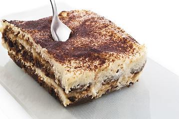 Image showing tiramisu dessert isolated on white