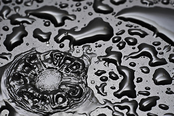 Image showing A water drop splashes
