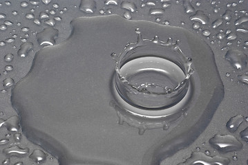 Image showing A water drop forms a crown 