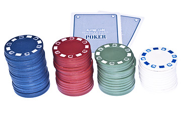 Image showing cards with poker chips