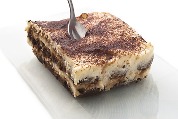 Image showing tiramisu dessert isolated on white