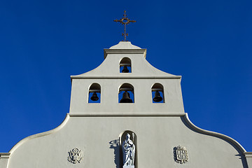 Image showing White bell tower