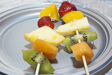 Image showing fruit skewers