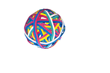 Image showing Elastic band, rubber band ball isolated 