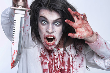 Image showing Image of a Bleeding Psychotic Woman