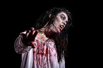 Image showing Psychotic Bleeding Woman in a Horror Themed Image