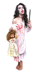 Image showing Image of a Bleeding Psychotic Woman