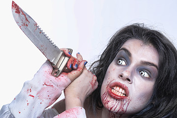 Image showing Image of a Bleeding Psychotic Woman