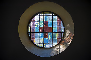 Image showing church window with cross