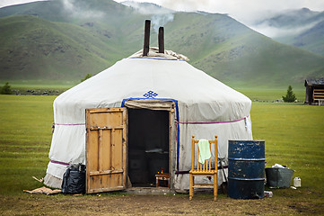 Image showing Typical Yurt in Mongolia
