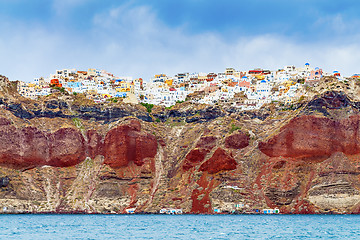 Image showing Rocks with Oia on Santorini