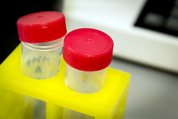 Image showing Tubes with red lids