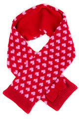 Image showing red scarf with a pattern of heart