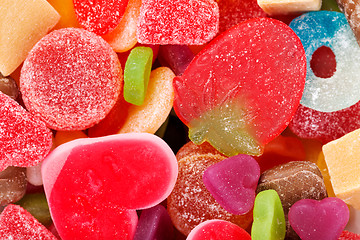 Image showing Mixed colorful jelly candies