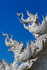 Image showing Close up detail of the White Temple Chiang Rai