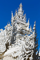 Image showing roof of the building at the White Temple in Chiang Mai