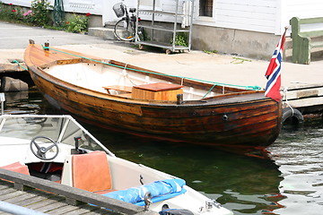 Image showing Small boat with flag (2)