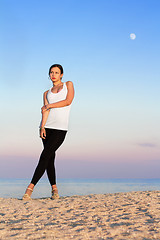 Image showing Pretty woman on the beach